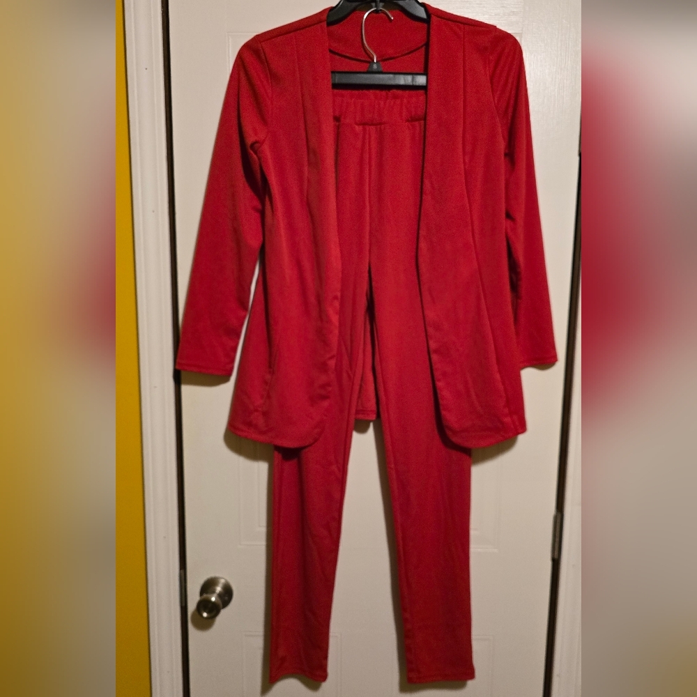 Red Women's Blazer Set